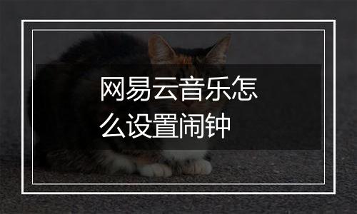 网易云音乐怎么设置闹钟