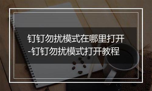 钉钉勿扰模式在哪里打开-钉钉勿扰模式打开教程
