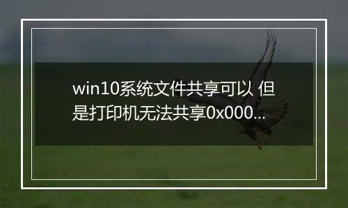 win10系统文件共享可以 但是打印机无法共享0x00006cc怎么办？（已解决）