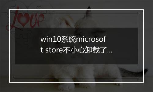 win10系统microsoft store不小心卸载了如何恢复？（已解决）