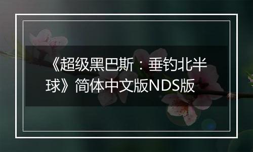 《超级黑巴斯：垂钓北半球》简体中文版NDS版