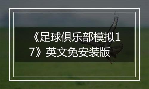 《足球俱乐部模拟17》英文免安装版