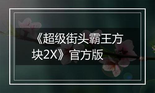 《超级街头霸王方块2X》官方版
