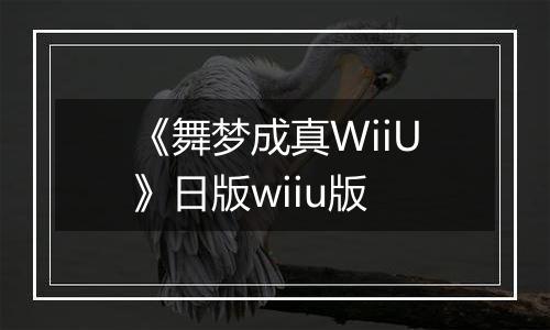 《舞梦成真WiiU》日版wiiu版