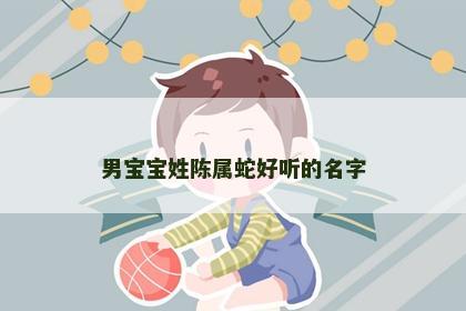 男宝宝姓陈属蛇好听的名字