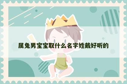 属兔男宝宝取什么名字姓戴好听的