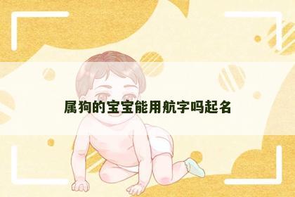 属狗的宝宝能用航字吗起名