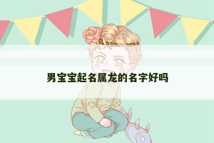 男宝宝起名属龙的名字好吗